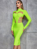 Women's Fluorescent Green Bandage Dress