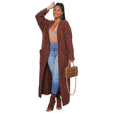 Womens Long Sleeve Long Cardigan