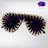 Rocker Large Shield Spike Fashion Sunglasses