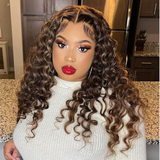 Blonde Brazilian Loose Deep Curly Lace Front Wigs