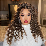 Blonde Brazilian Loose Deep Curly Lace Front Wigs